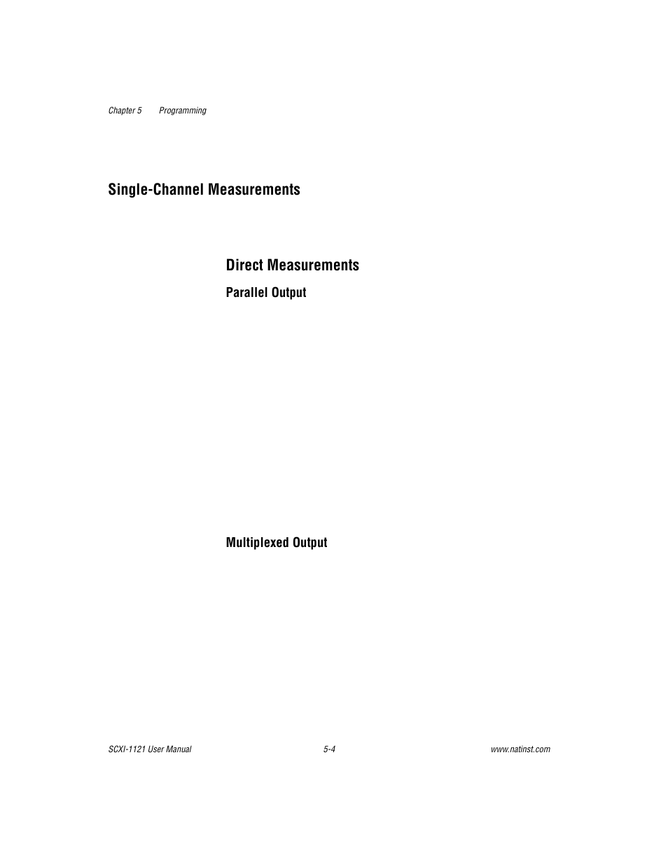 Single-channel measurements, Direct measurements, Single-channel measurements -4 | Direct measurements -4 | National Instruments SCXI-1121 User Manual | Page 95 / 162