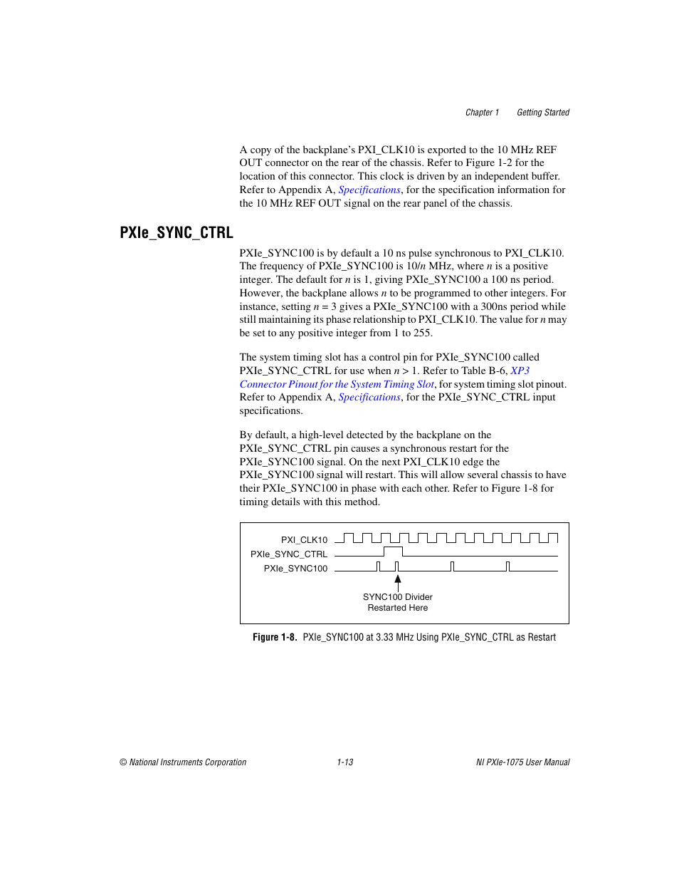 Pxie_sync_ctrl, Pxie_sync_ctrl -13, Sectio | National Instruments NI PXIe-1075 User Manual | Page 20 / 78