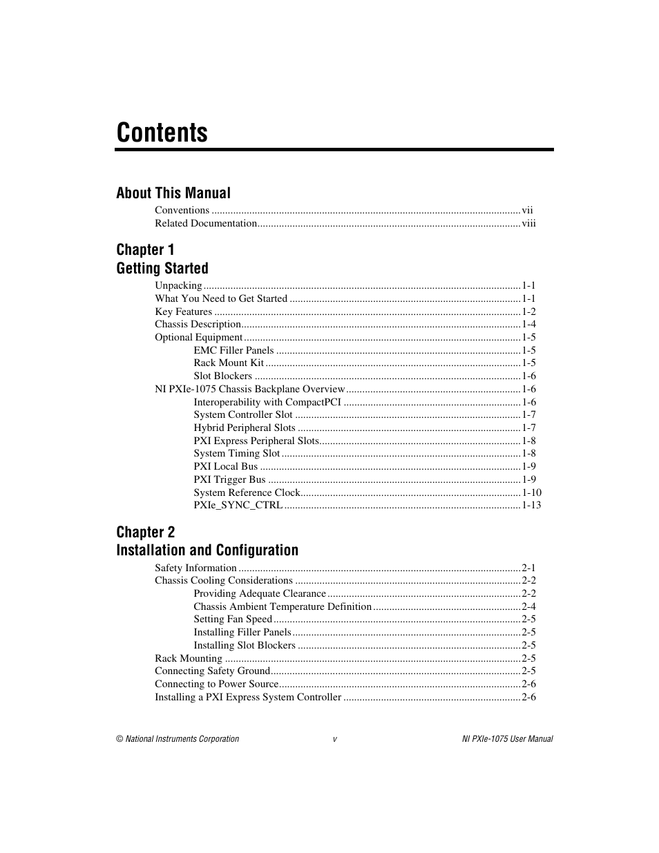 National Instruments NI PXIe-1075 User Manual | Page 4 / 78