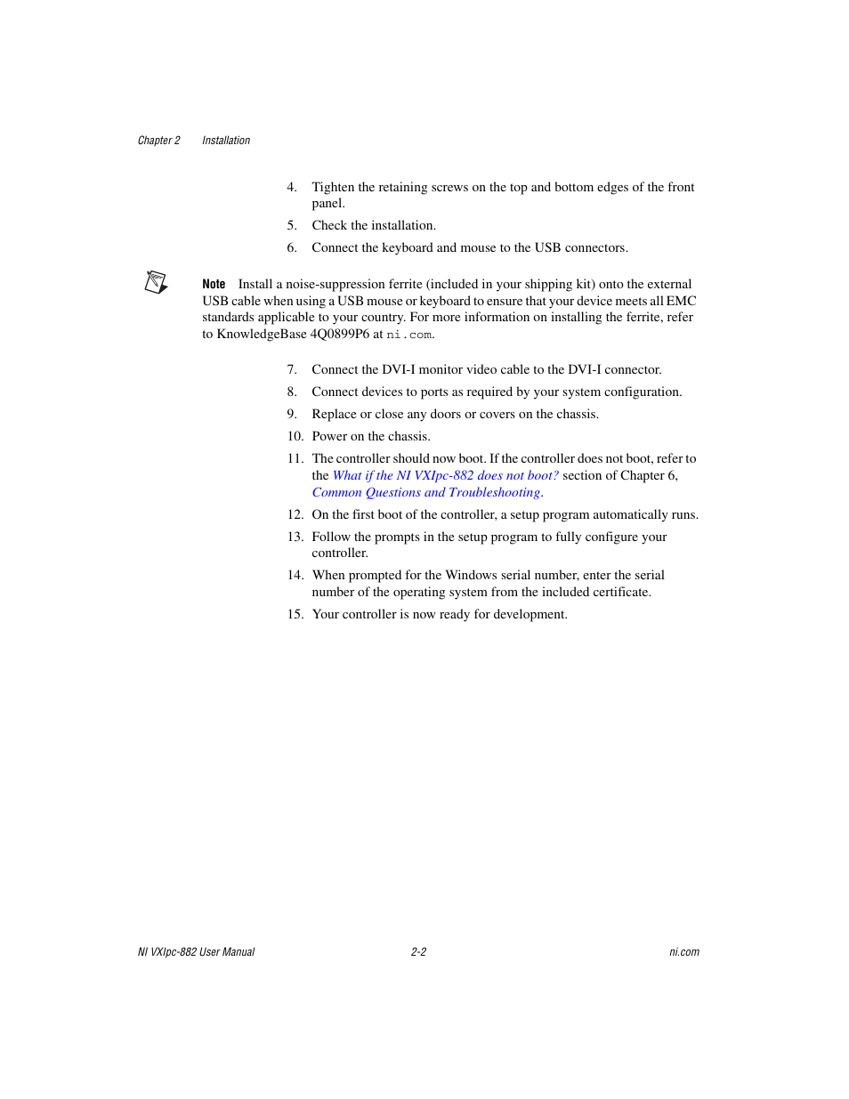 National Instruments NI VXIpc-882 User Manual | Page 16 / 106