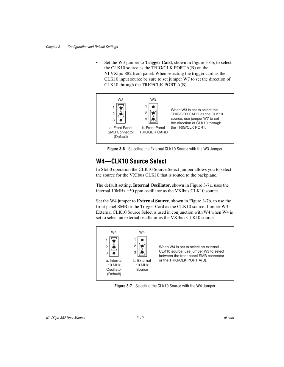 W4—clk10 source select, W4—clk10 source select -10 | National Instruments NI VXIpc-882 User Manual | Page 31 / 106