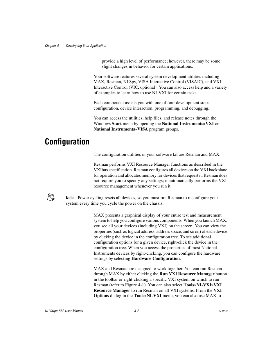 Configuration, Configuration -2 | National Instruments NI VXIpc-882 User Manual | Page 50 / 106