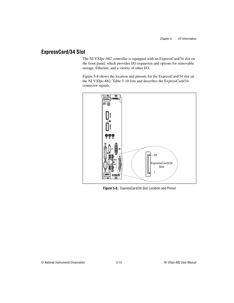 Expresscard/34 slot, Expresscard/34 slot -12 | National Instruments NI VXIpc-882 User Manual | Page 71 / 106