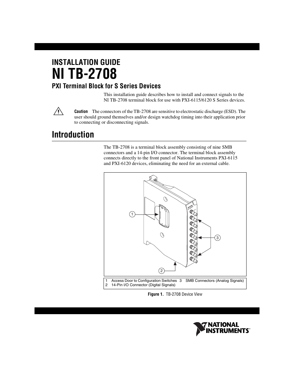 National Instruments PXI Terminal Block NI TB-2708 User Manual | 12 pages