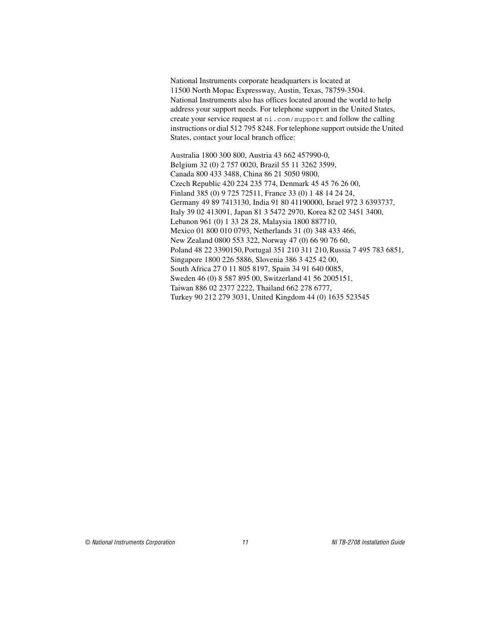 National Instruments PXI Terminal Block NI TB-2708 User Manual | Page 11 / 12