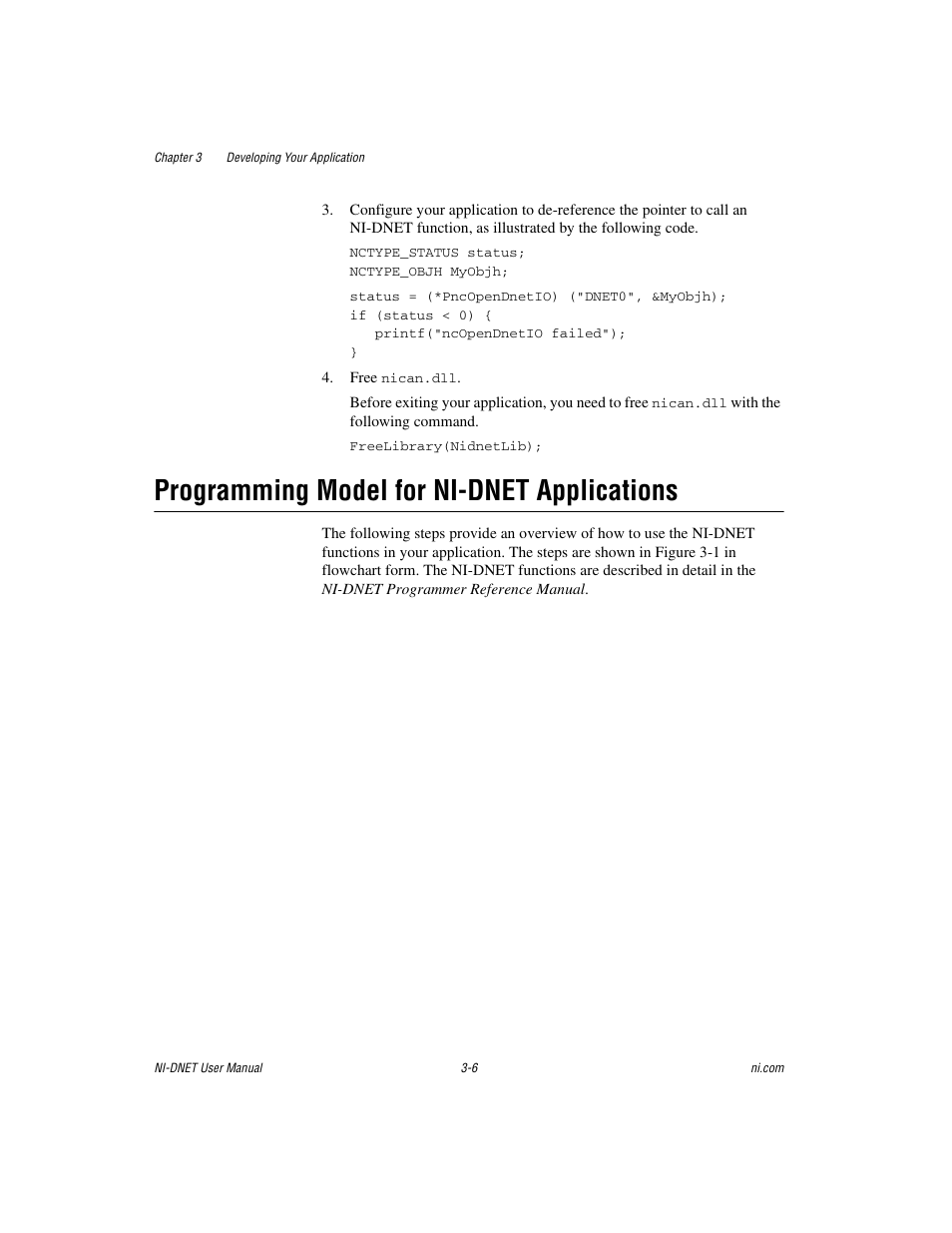 Programming model for ni-dnet applications, Programming model for ni-dnet applications -6 | National Instruments NI-DNET User Manual | Page 25 / 86