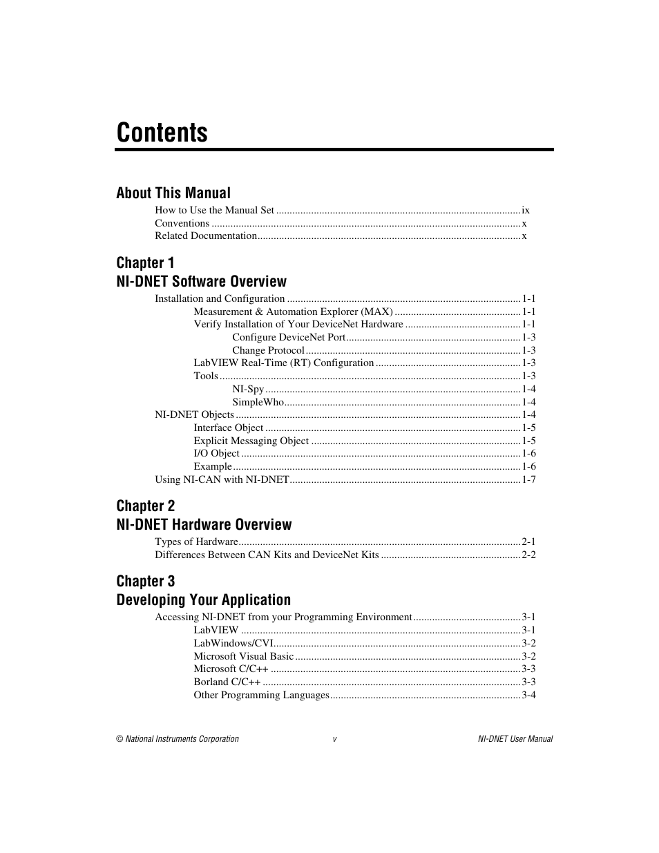 National Instruments NI-DNET User Manual | Page 4 / 86