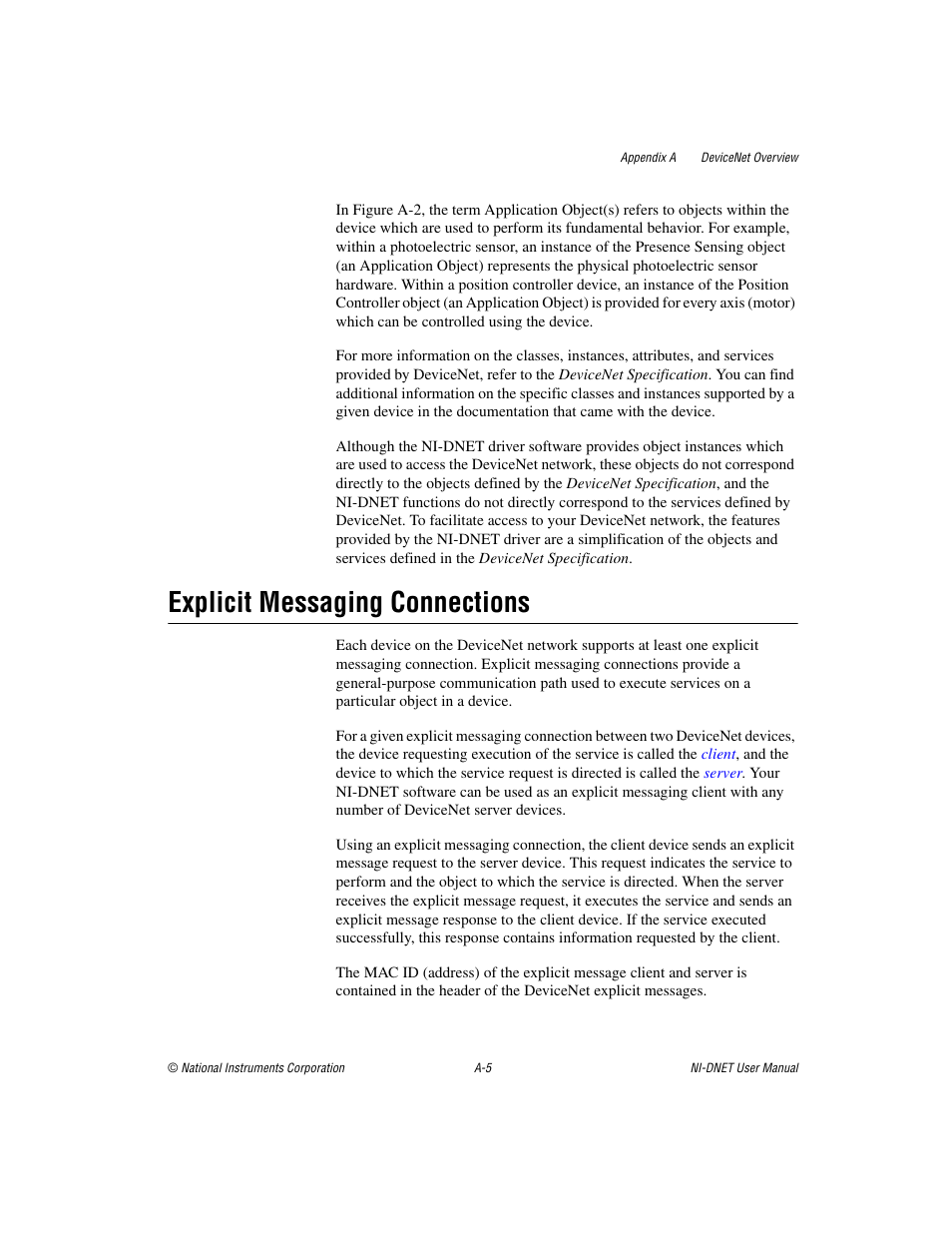 Explicit messaging connections | National Instruments NI-DNET User Manual | Page 52 / 86