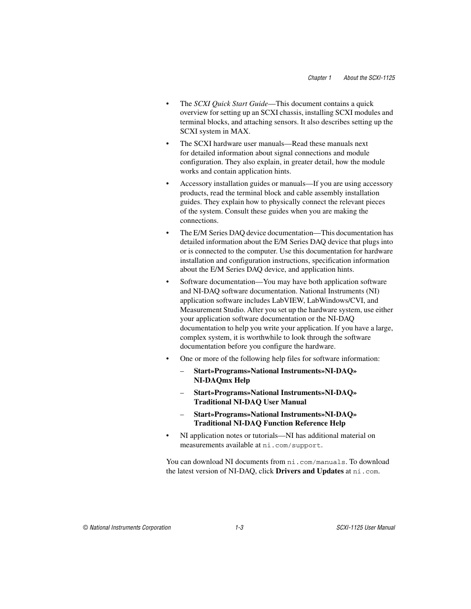 National Instruments Module SCXI-1125 User Manual | Page 12 / 101
