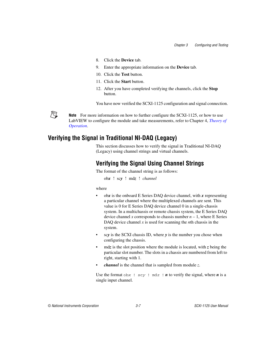 Verifying the signal using channel strings, Verifying the signal using channel strings -7 | National Instruments Module SCXI-1125 User Manual | Page 32 / 101
