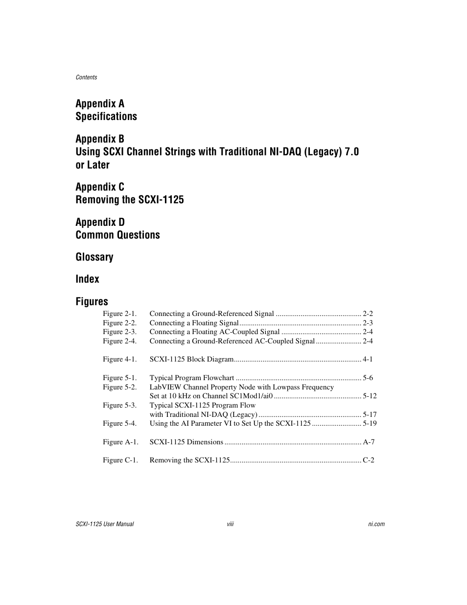 National Instruments Module SCXI-1125 User Manual | Page 8 / 101