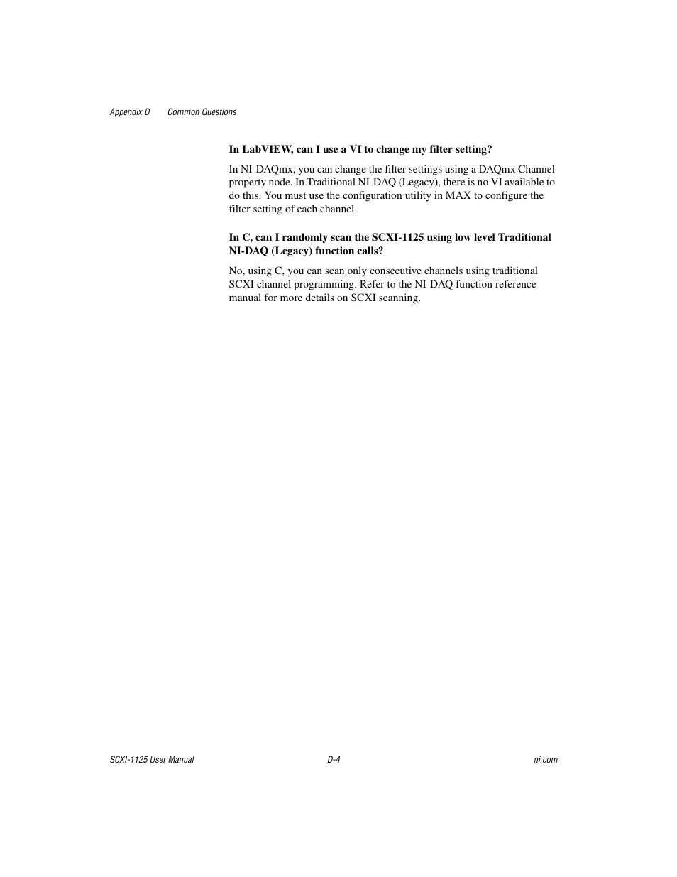 National Instruments Module SCXI-1125 User Manual | Page 87 / 101