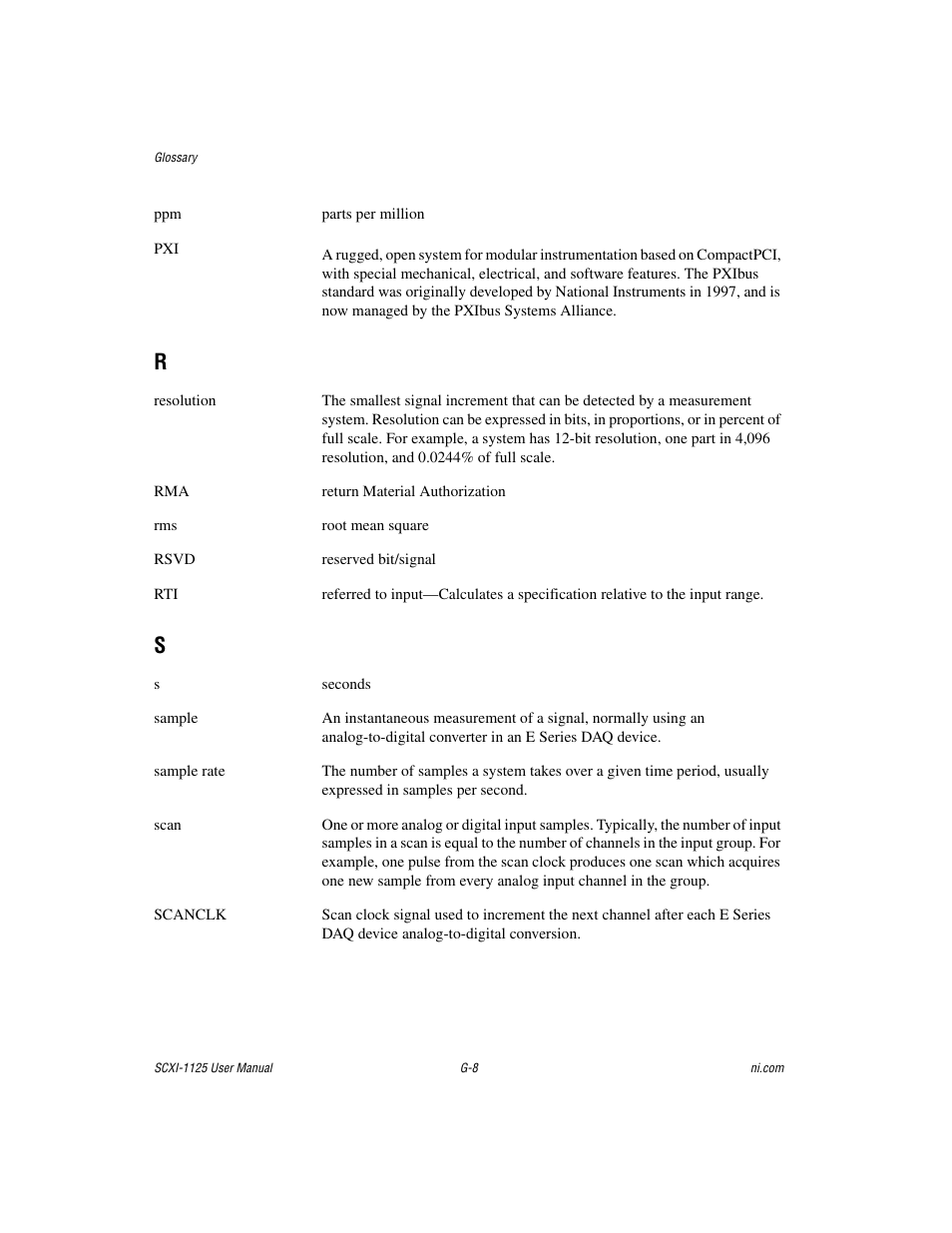 R - s | National Instruments Module SCXI-1125 User Manual | Page 95 / 101