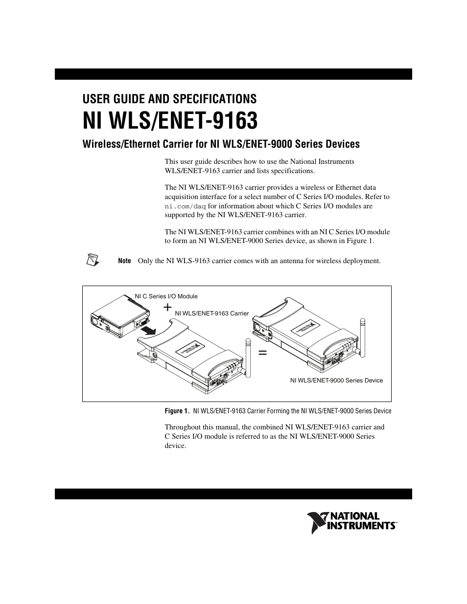 National Instruments NI WLS/ENET-9163 User Manual | 36 pages
