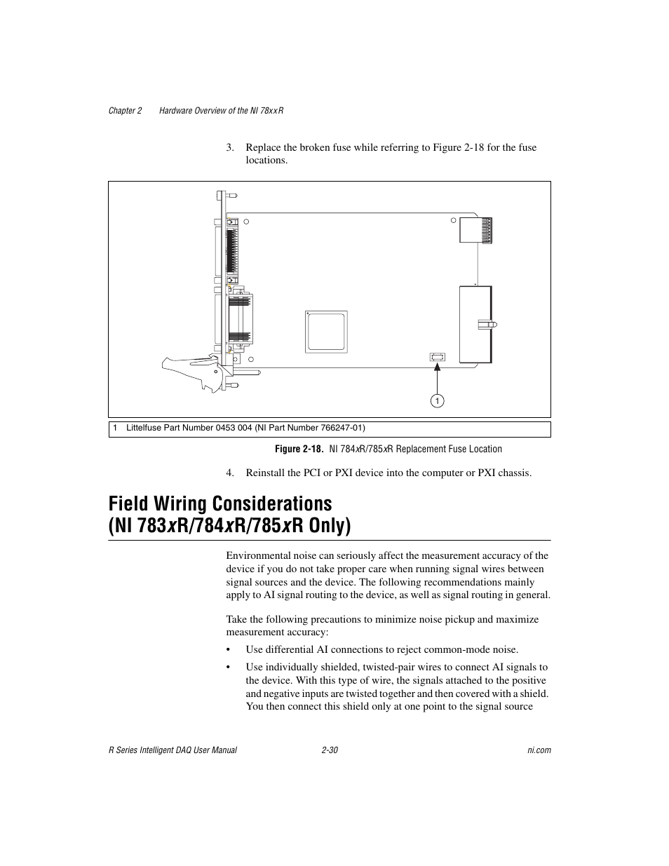 Field wiring considerations (ni 783 x | National Instruments NI 784xR User Manual | Page 51 / 74