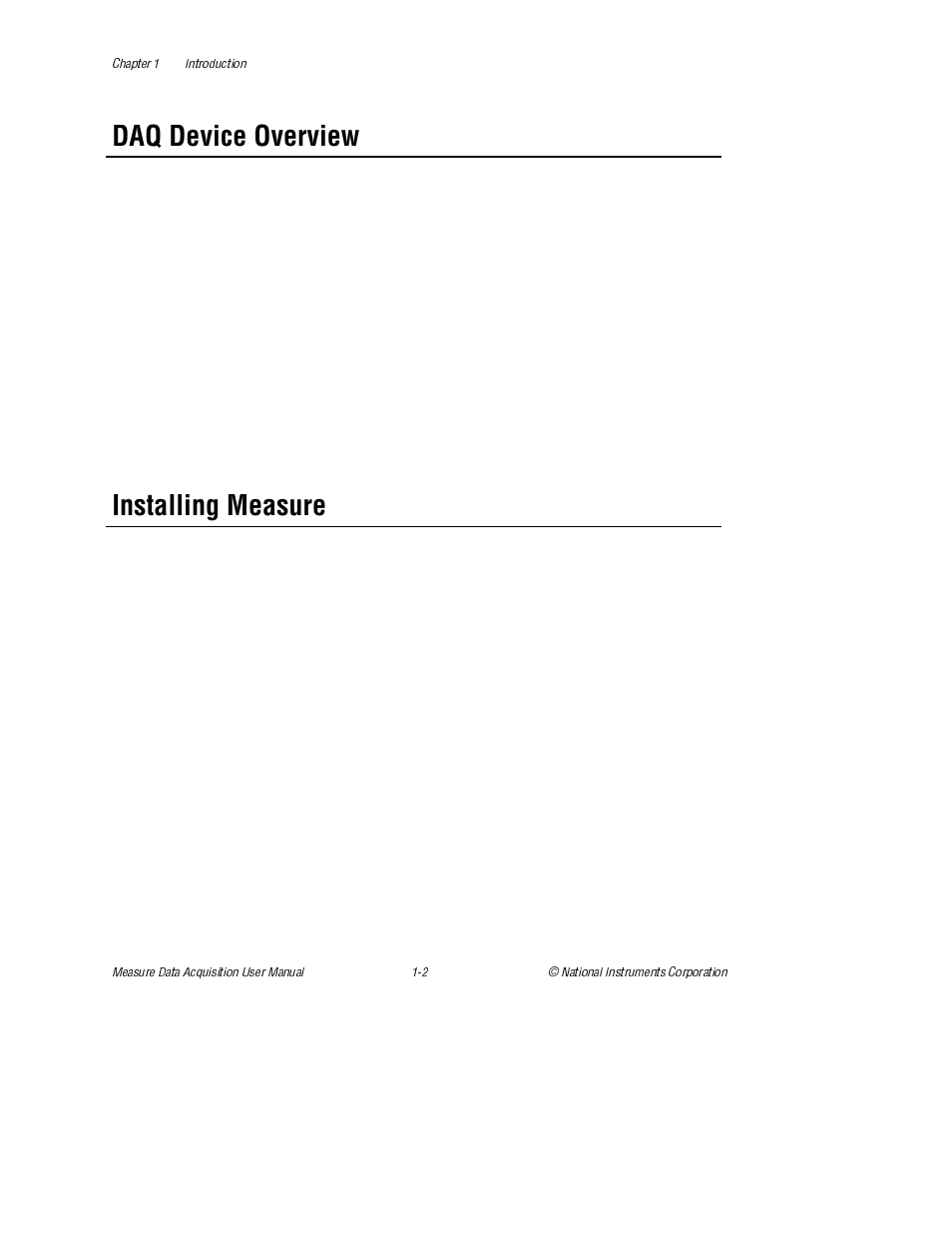 Daq device overview, Installing measure, Daq device overview installing measure | National Instruments Measure Data Acquisition User Manual | Page 12 / 98