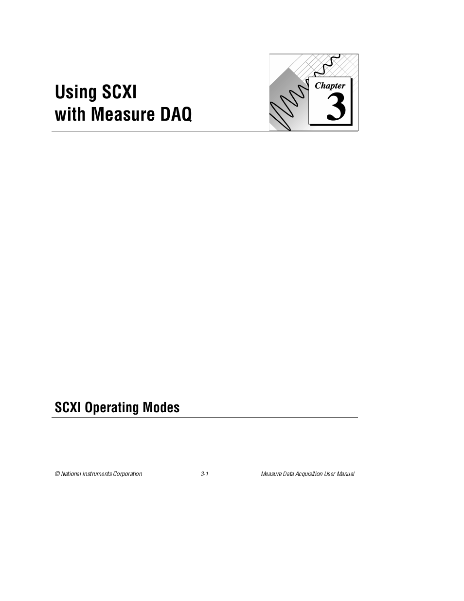 Chapter 3 using scxiwith measure daq, Scxi operating modes, Chapter 3 | Using scxi with measure daq | National Instruments Measure Data Acquisition User Manual | Page 24 / 98