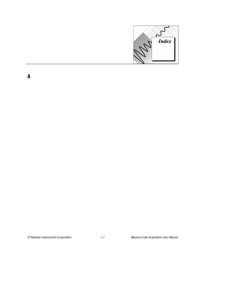 Index | National Instruments Measure Data Acquisition User Manual | Page 93 / 98