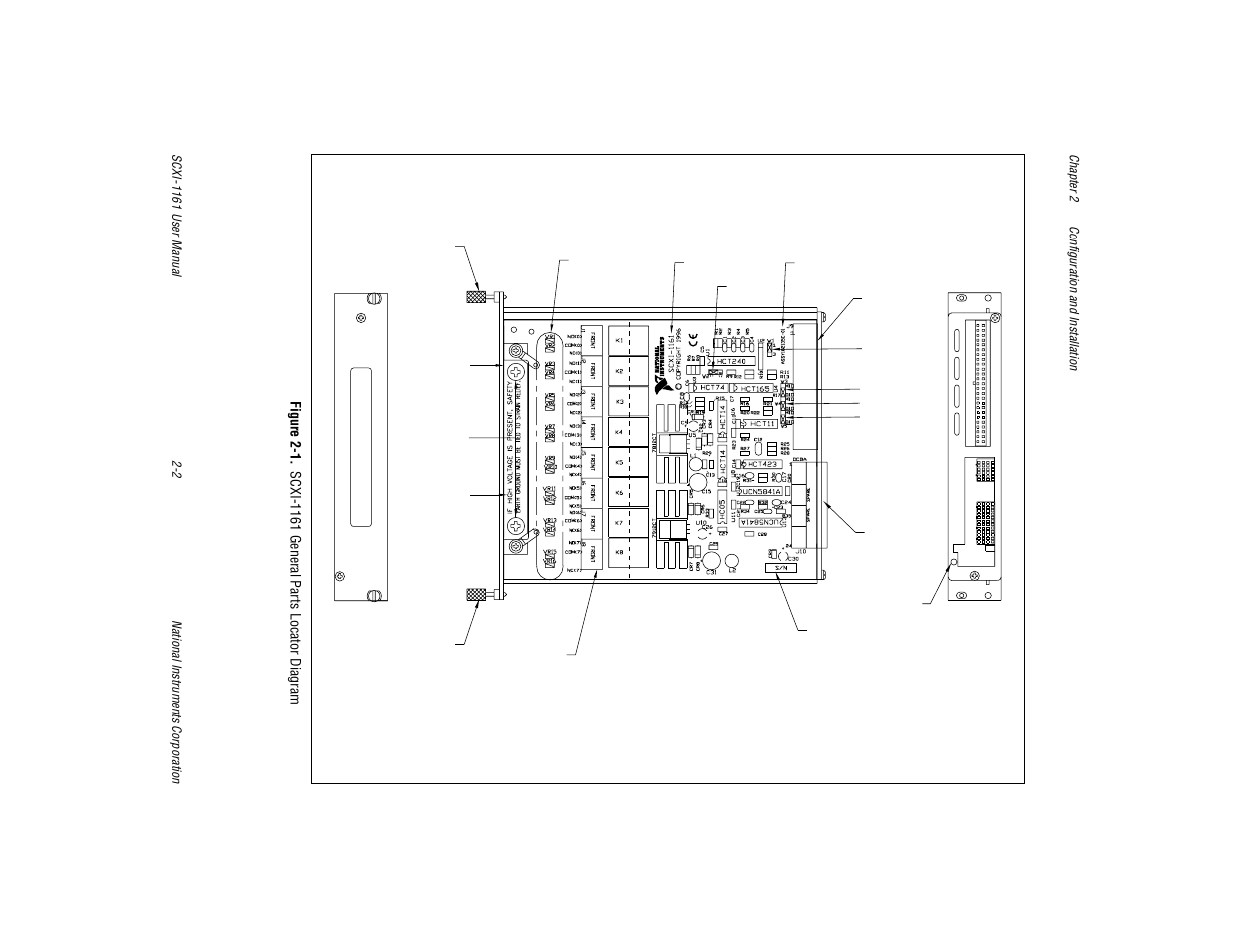 Figure 2-1, Scxi-1161 general parts locator diagram -2 | National Instruments SCXI-1161 User Manual | Page 18 / 60