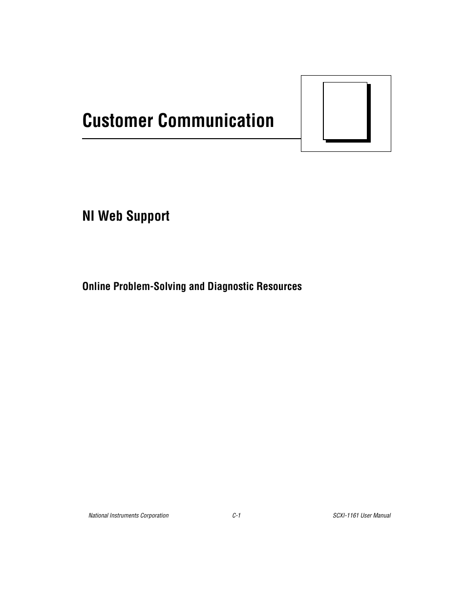 Appendix c customer communication, Customer communication, Ni web support | National Instruments SCXI-1161 User Manual | Page 47 / 60