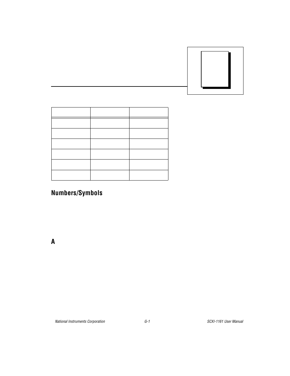 Glossary, Numbers/symbols | National Instruments SCXI-1161 User Manual | Page 52 / 60