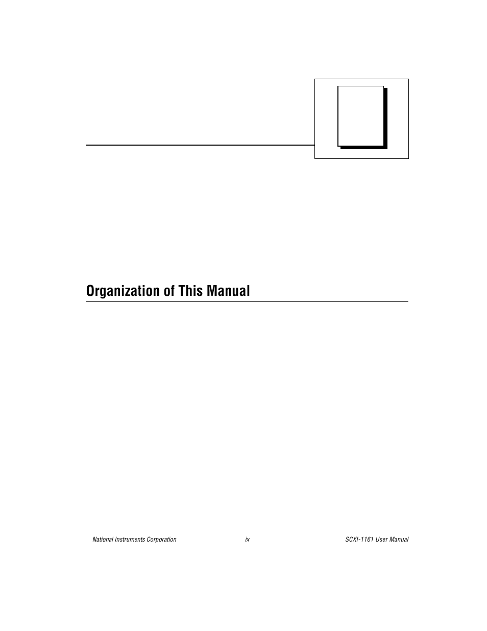 About this manual, Organization of this manual | National Instruments SCXI-1161 User Manual | Page 7 / 60