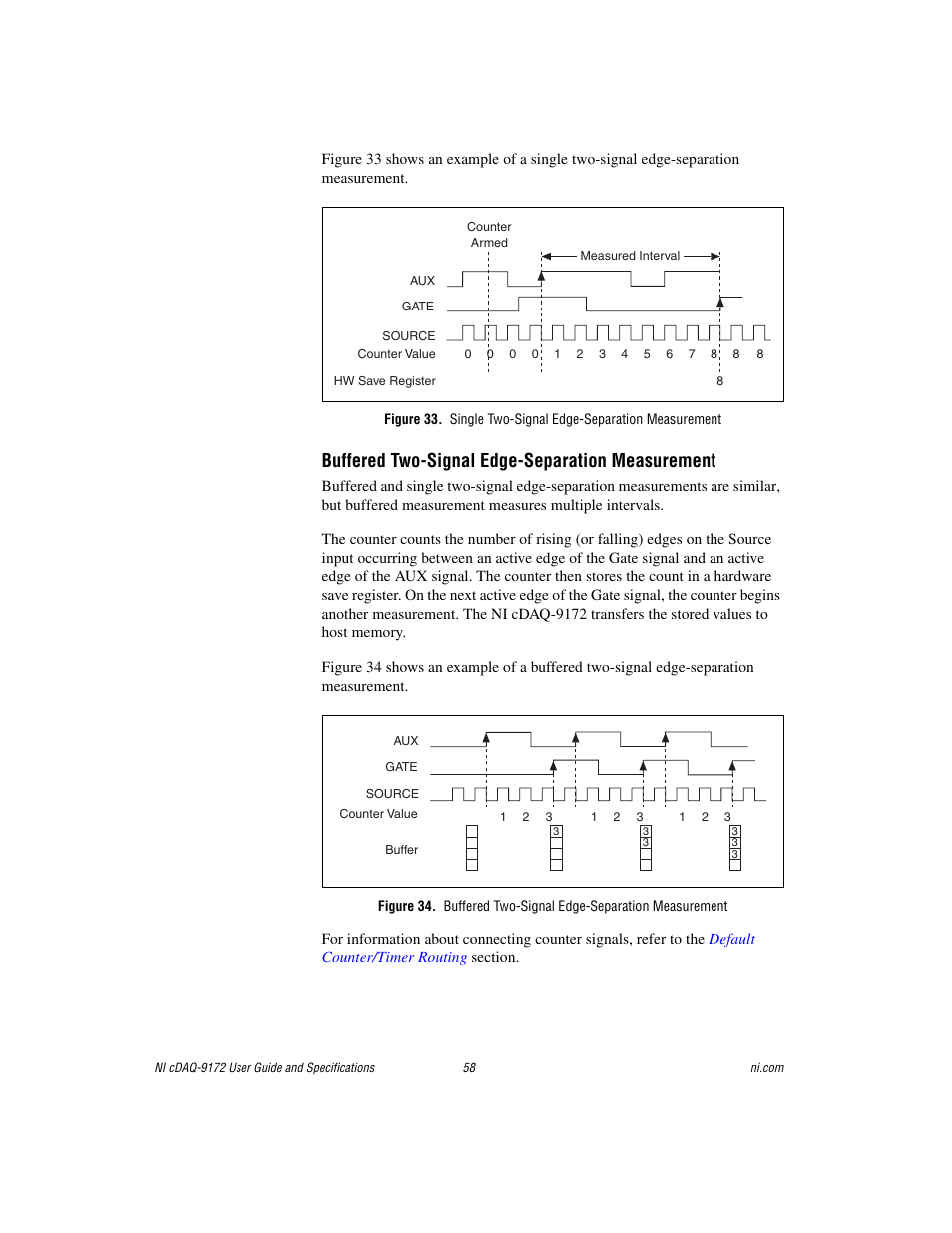 Buffered two-signal edge-separation measurement | National Instruments Eight-slot USB Chassis NI cDAQ-9172 User Manual | Page 58 / 84