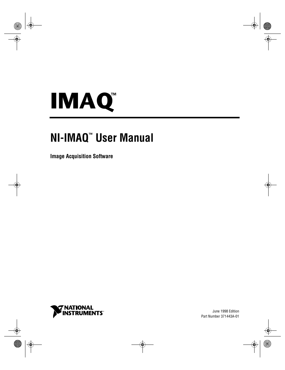 National Instruments Image Acquisition Software User Manual | 68 pages