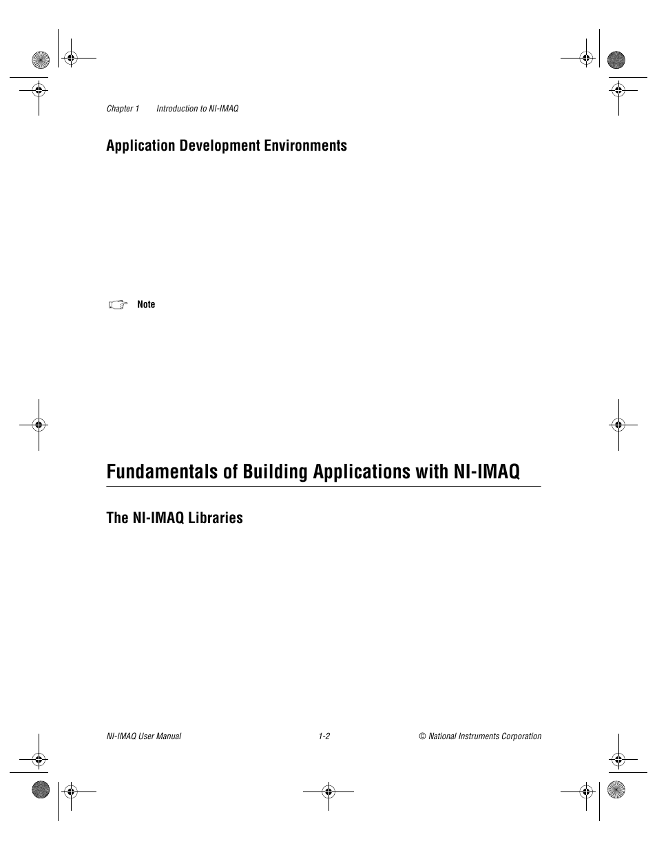 Application development environments, Fundamentals of building applications with ni-imaq, The ni-imaq libraries | Application development environments -2, The ni-imaq libraries -2 | National Instruments Image Acquisition Software User Manual | Page 11 / 68