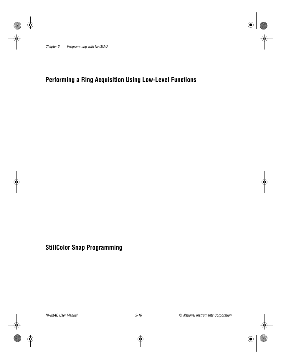 Stillcolor snap programming | National Instruments Image Acquisition Software User Manual | Page 36 / 68