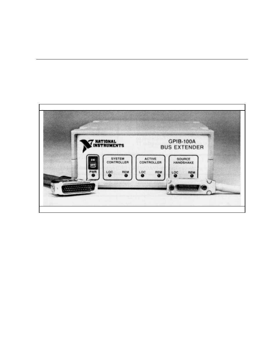 Chapter 1 description of the gpib-100a, Introduction, Figure 1-1. the model gpib-100a bus extender | Figures | National Instruments GPIB-100A User Manual | Page 10 / 43