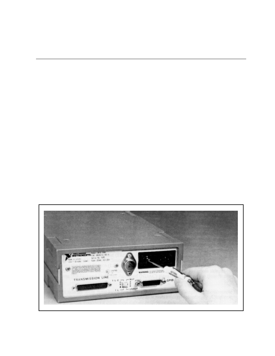 Chapter 2 installation, Inspection, Power connection | Figure 2-1. voltage selection | National Instruments GPIB-100A User Manual | Page 16 / 43