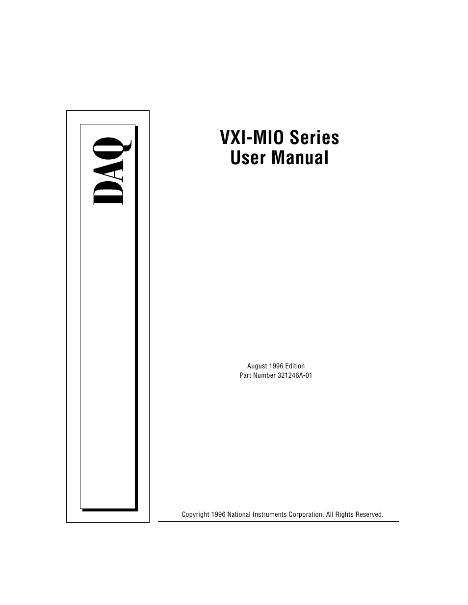 National Instruments VXI-MIO Series User Manual | 151 pages