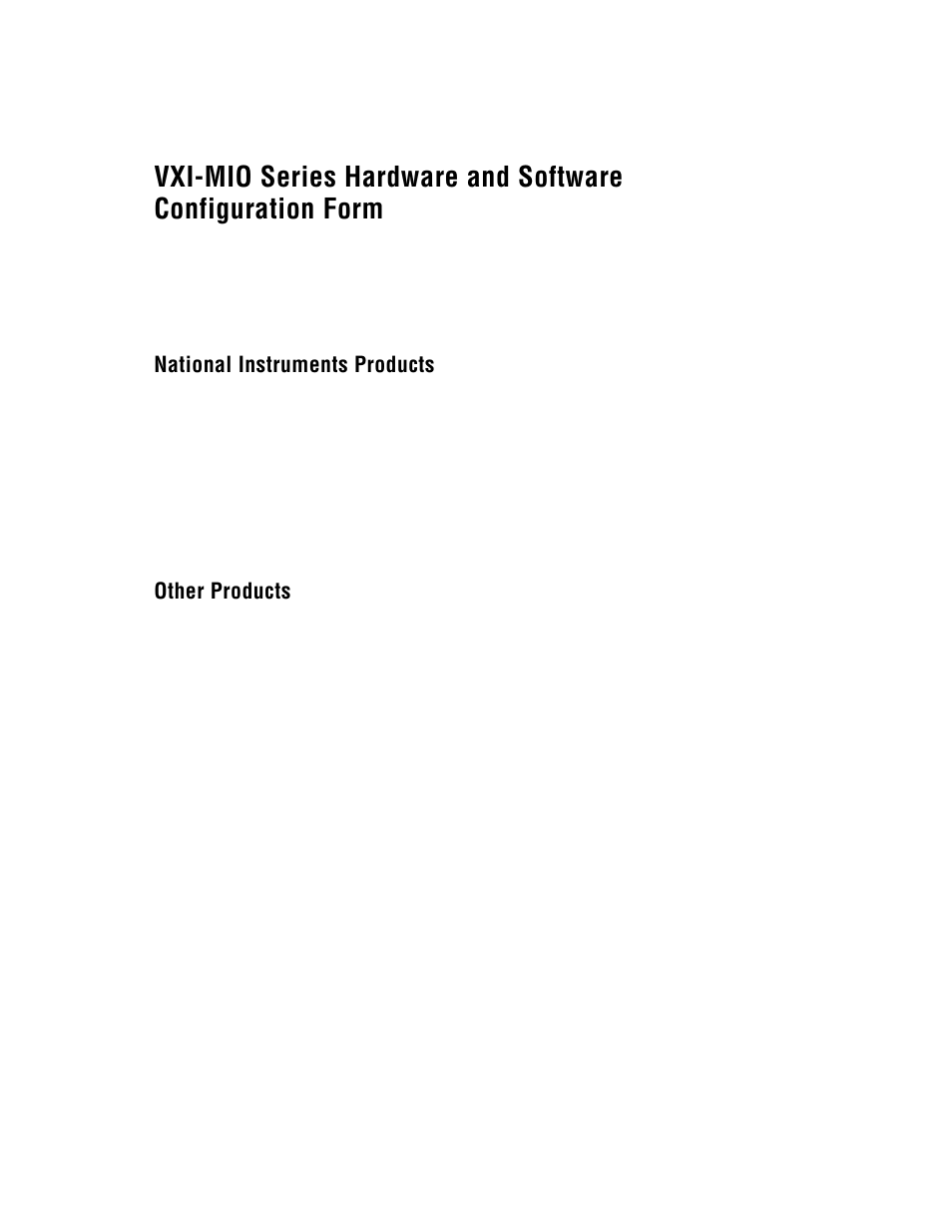 National instruments products, Other products | National Instruments VXI-MIO Series User Manual | Page 123 / 151