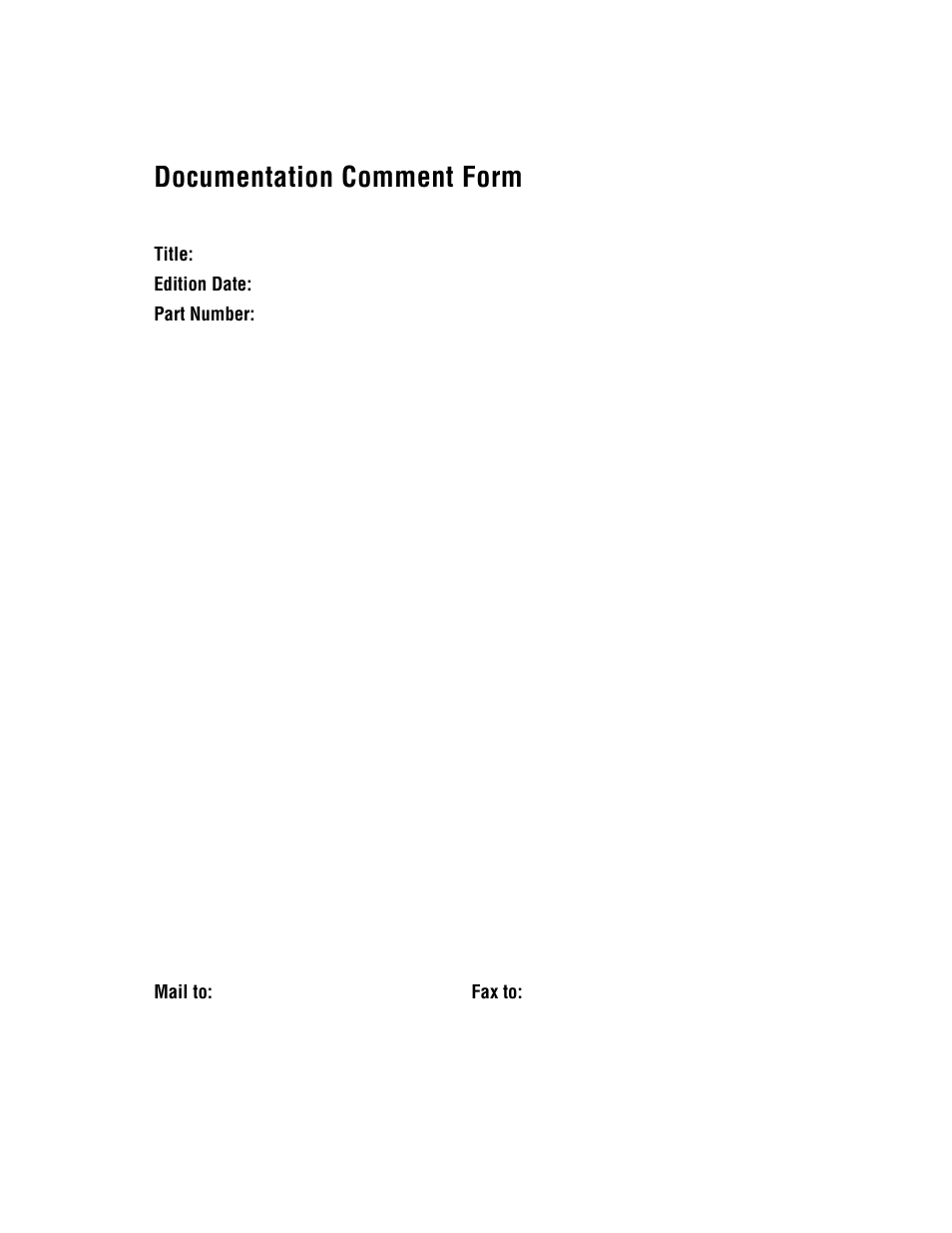 Documentation comment form | National Instruments VXI-MIO Series User Manual | Page 124 / 151