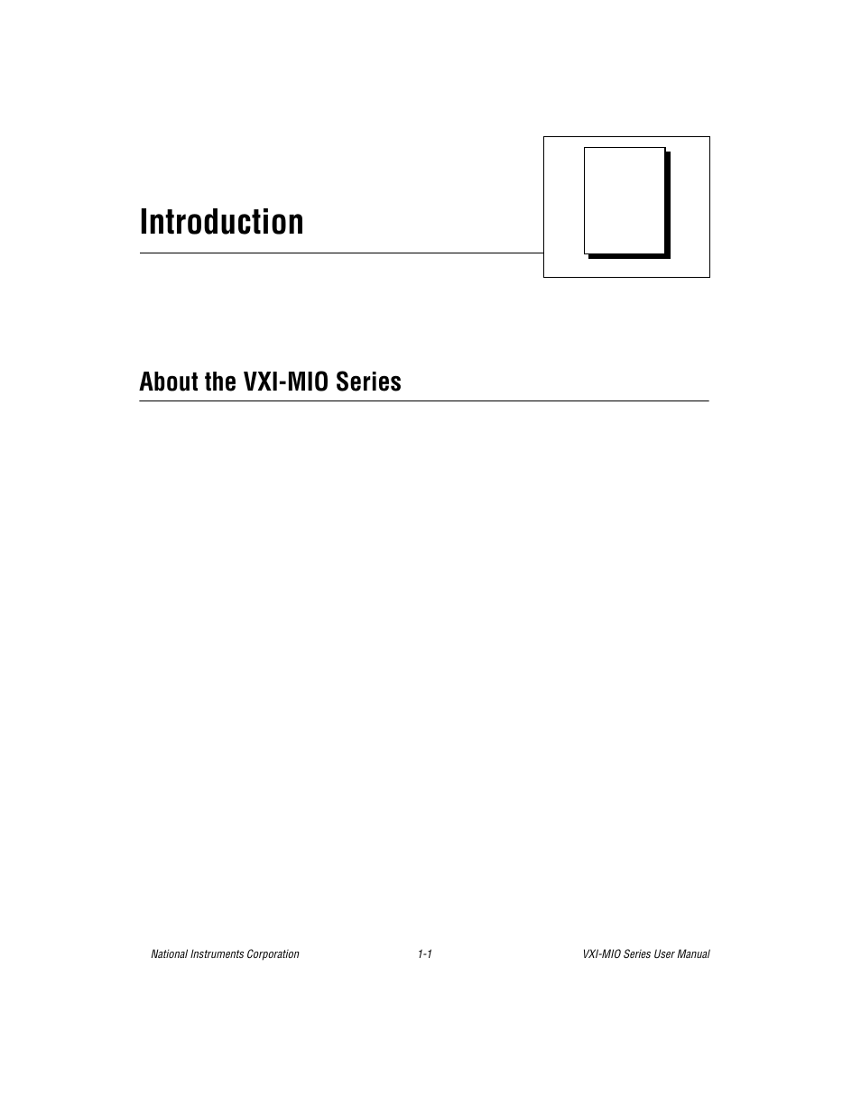 Chapter 1 introduction, About the vxi-mio series, About the vxi-mio series -1 | Introduction | National Instruments VXI-MIO Series User Manual | Page 14 / 151