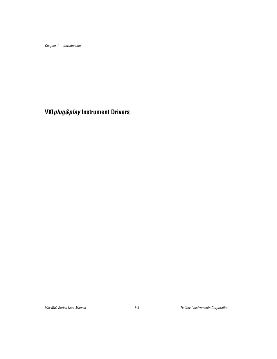 Vxi plug&play instrument drivers, Plug&play, Instrument drivers -4 | Instrument drivers | National Instruments VXI-MIO Series User Manual | Page 17 / 151
