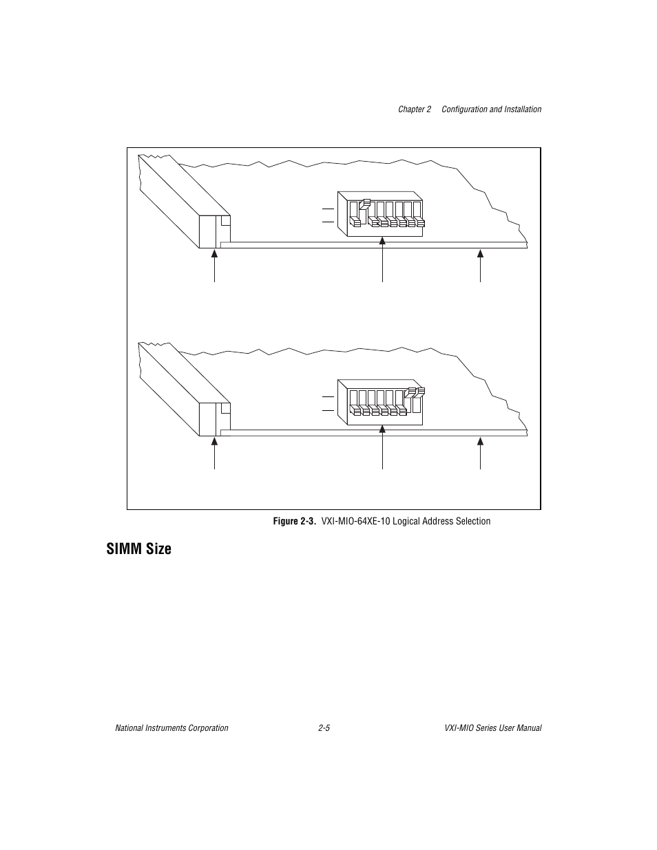 Simm size, Simm size -5 | National Instruments VXI-MIO Series User Manual | Page 24 / 151