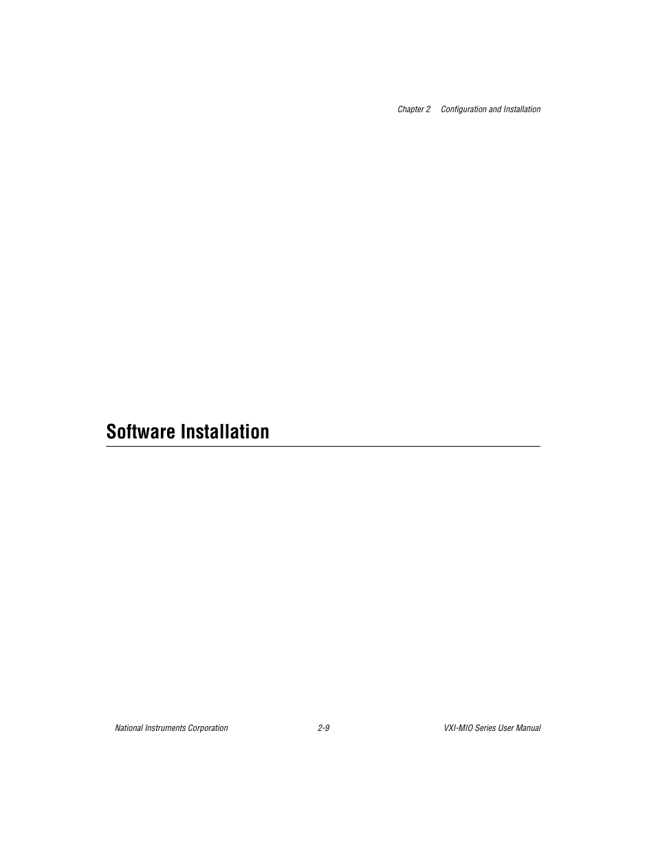 Software installation, Software installation -9 | National Instruments VXI-MIO Series User Manual | Page 28 / 151