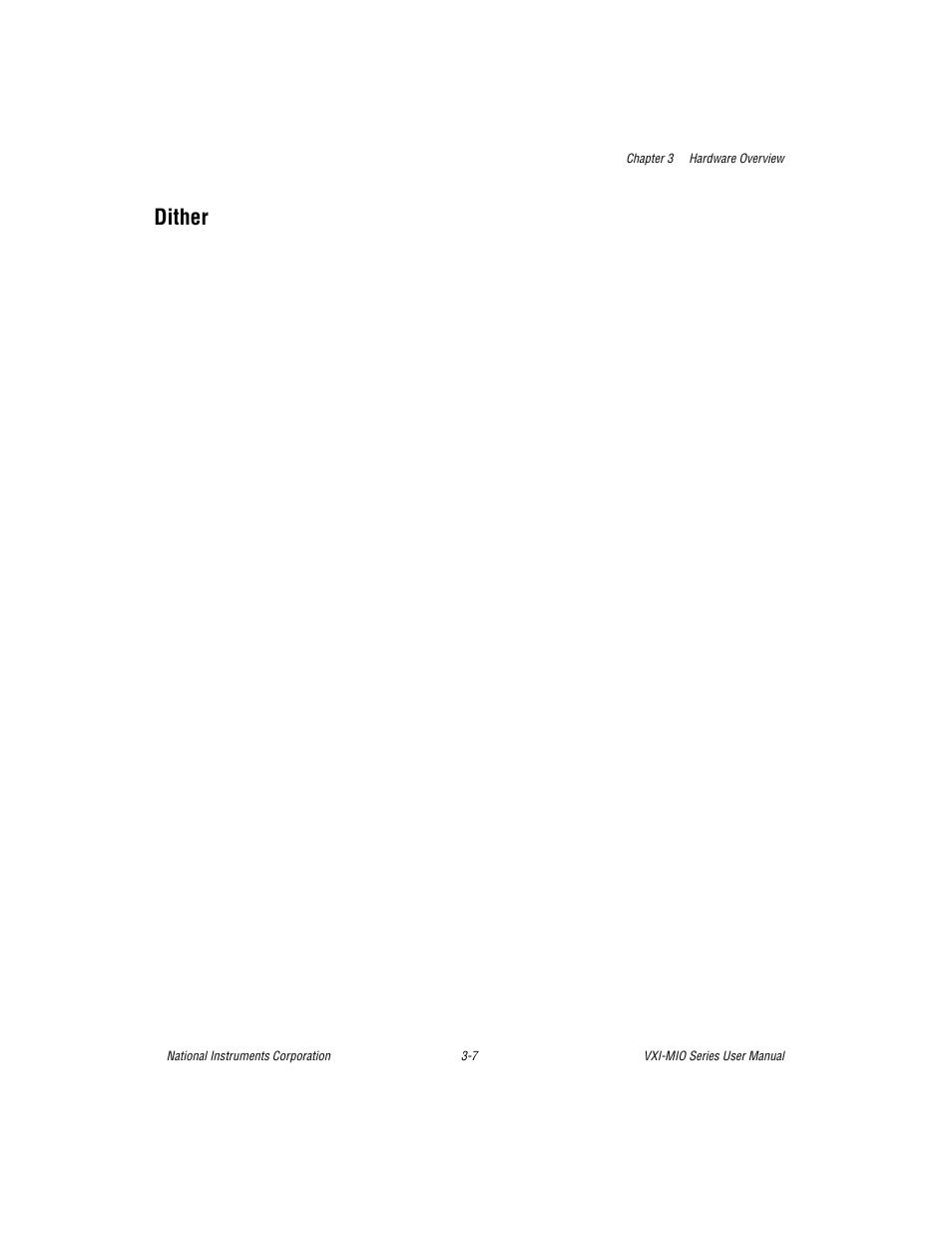 Dither, Dither -7 | National Instruments VXI-MIO Series User Manual | Page 36 / 151