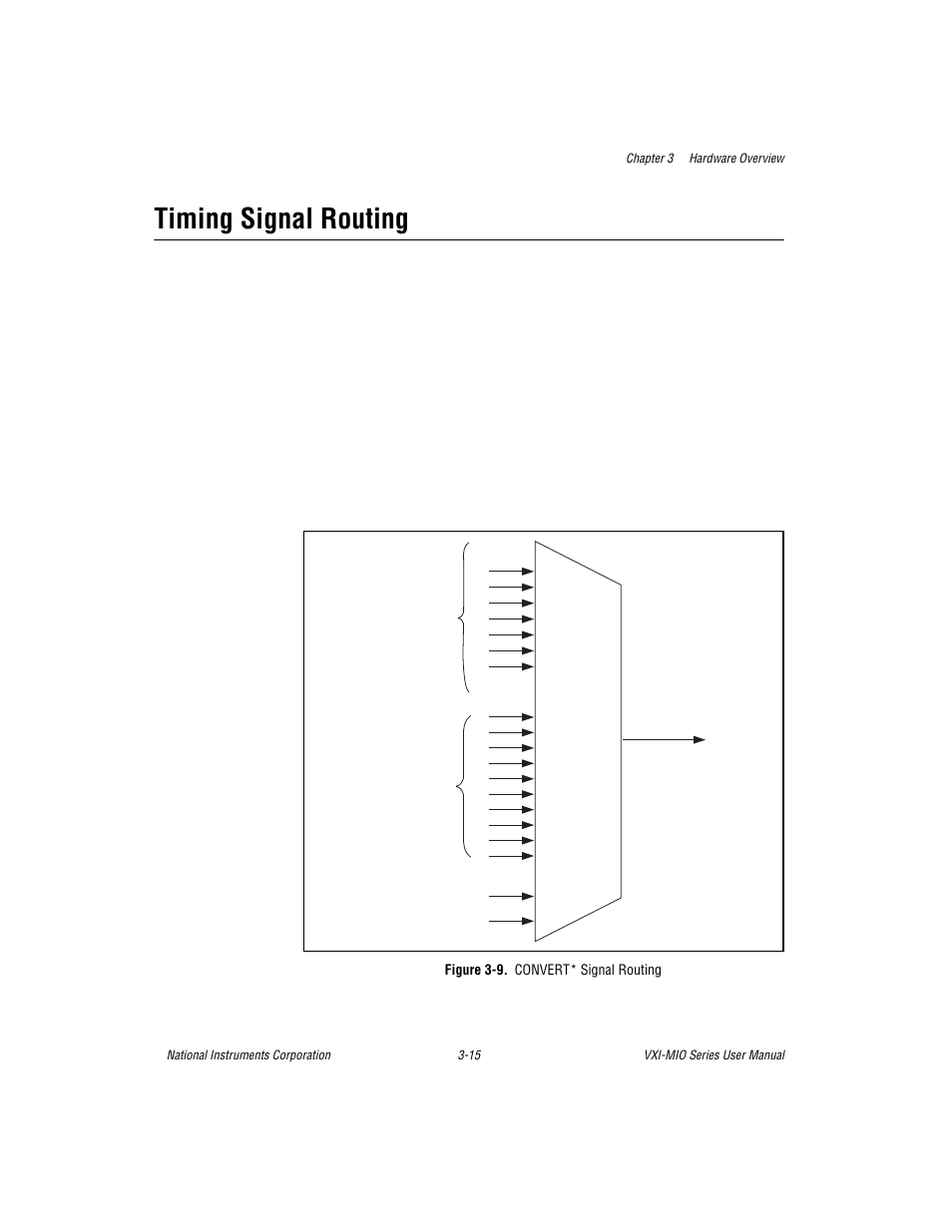Timing signal routing, Figure 3-9. convert* signal routing, Timing signal routing -15 | Figure 3-9. convert* signal routing -15 | National Instruments VXI-MIO Series User Manual | Page 44 / 151