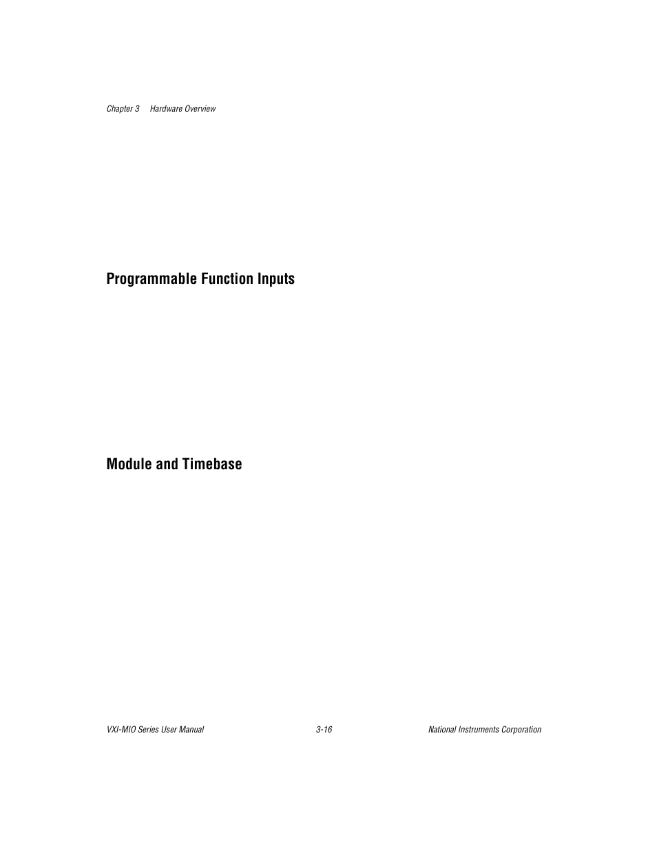 Programmable function inputs, Module and timebase | National Instruments VXI-MIO Series User Manual | Page 45 / 151