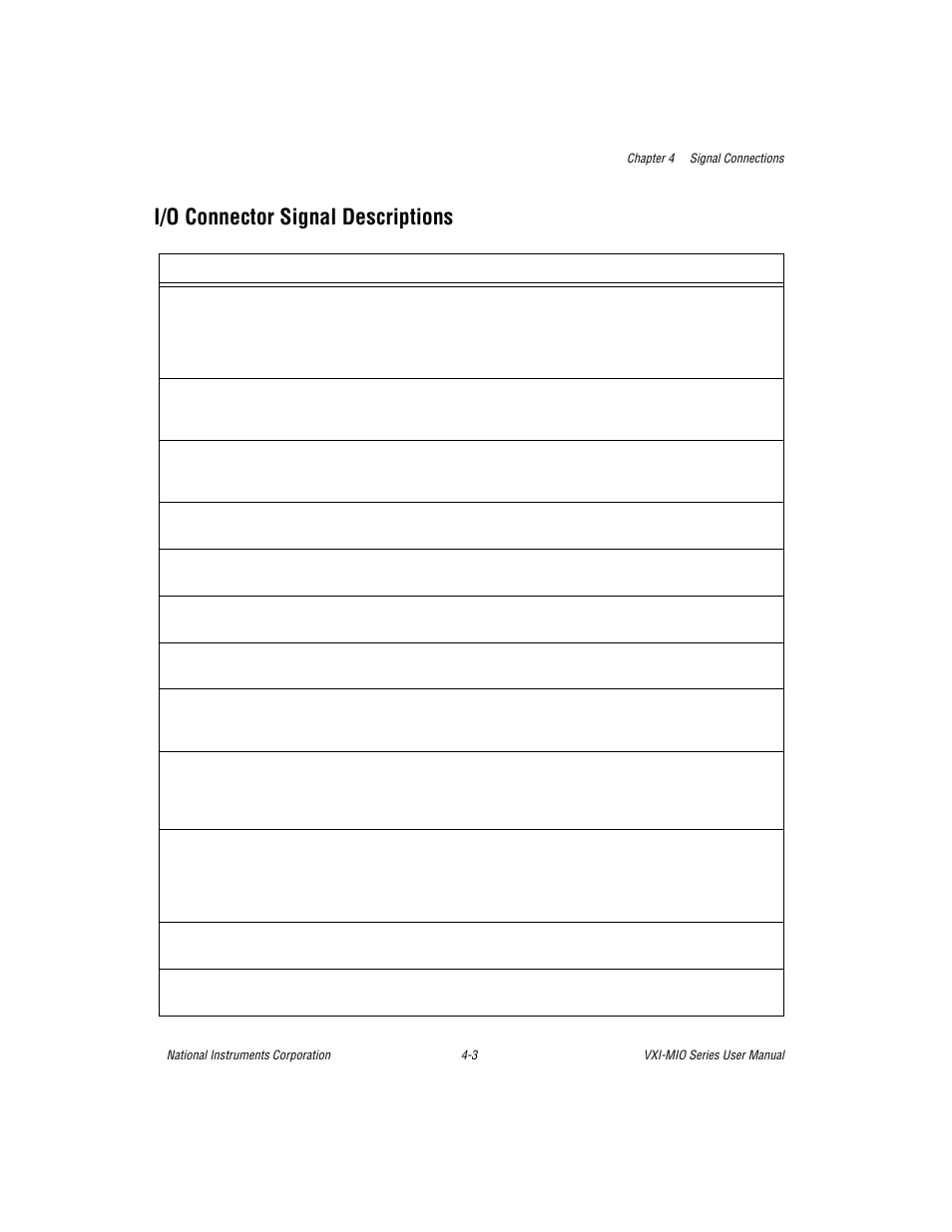 I/o connector signal descriptions, I/o connector signal descriptions -3 | National Instruments VXI-MIO Series User Manual | Page 49 / 151