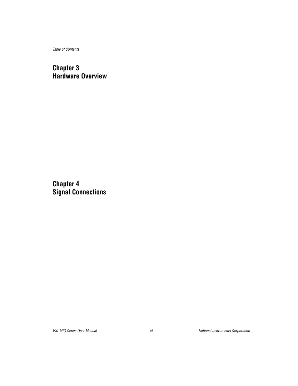 Chapter 3 hardware overview, Chapter 4 signal connections | National Instruments VXI-MIO Series User Manual | Page 5 / 151