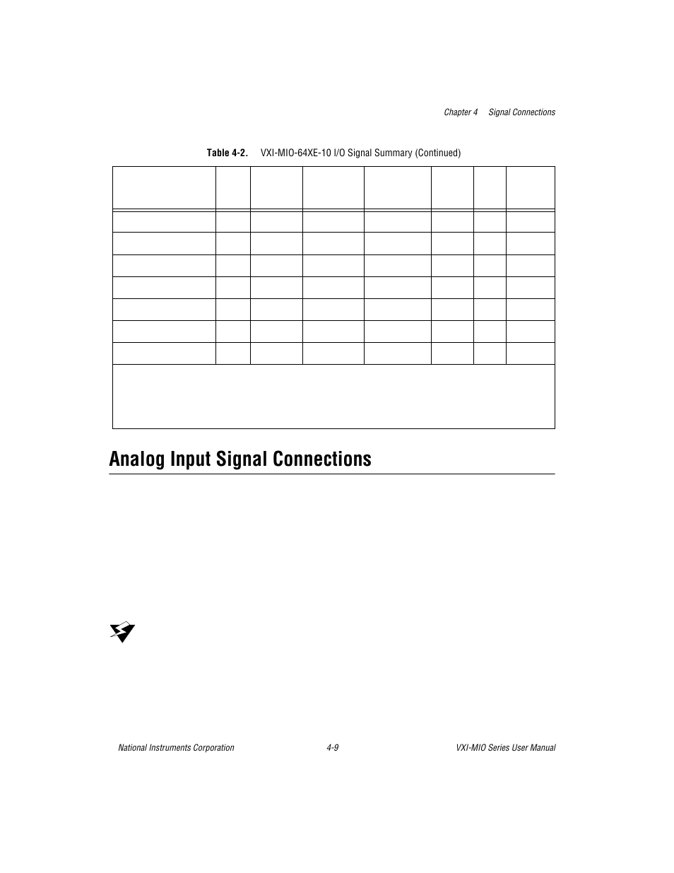 Analog input signal connections, Analog input signal connections -9 | National Instruments VXI-MIO Series User Manual | Page 55 / 151