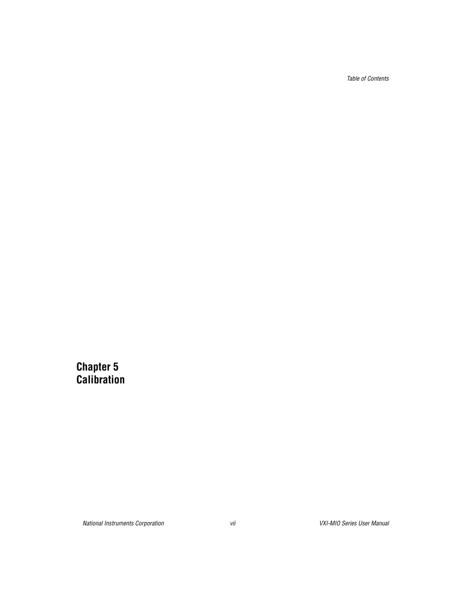Chapter 5 calibration | National Instruments VXI-MIO Series User Manual | Page 6 / 151