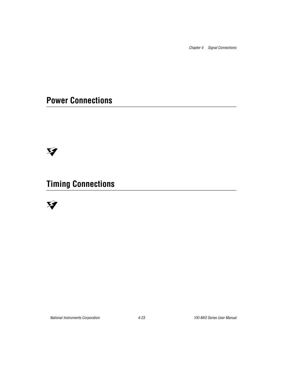 Power connections, Timing connections, Power connections -23 timing connections -23 | National Instruments VXI-MIO Series User Manual | Page 69 / 151