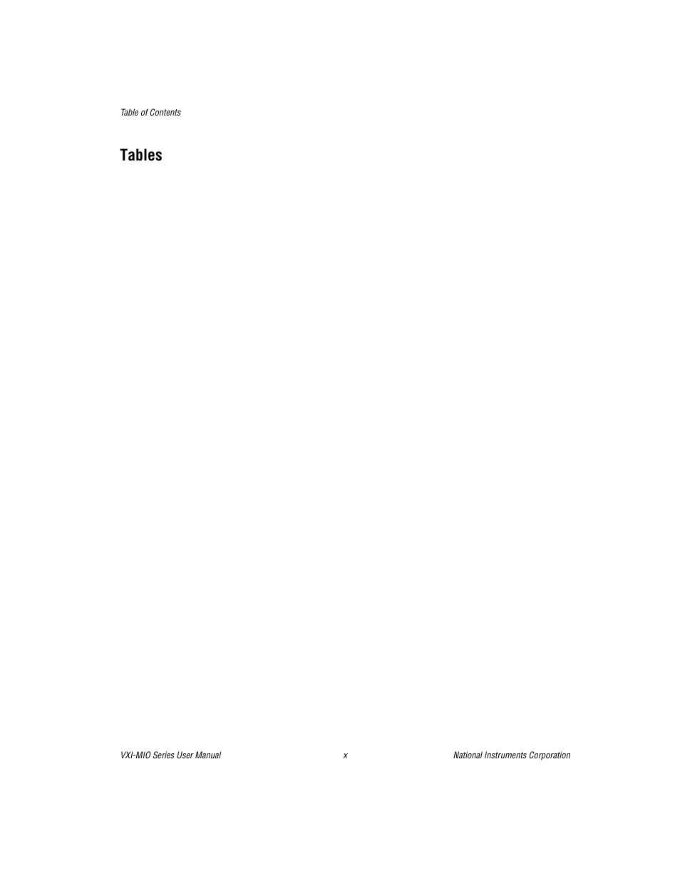 Tables | National Instruments VXI-MIO Series User Manual | Page 9 / 151