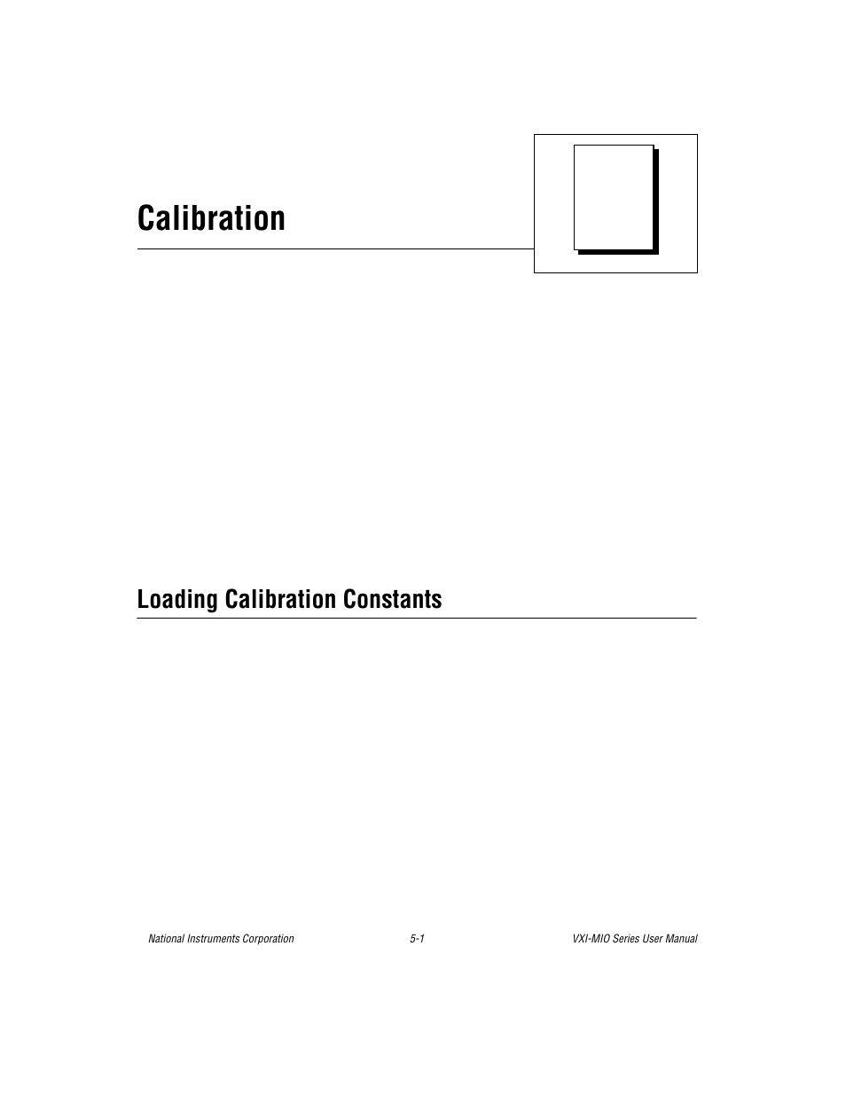 Chapter 5 calibration, Loading calibration constants, Loading calibration constants -1 | Calibration | National Instruments VXI-MIO Series User Manual | Page 92 / 151