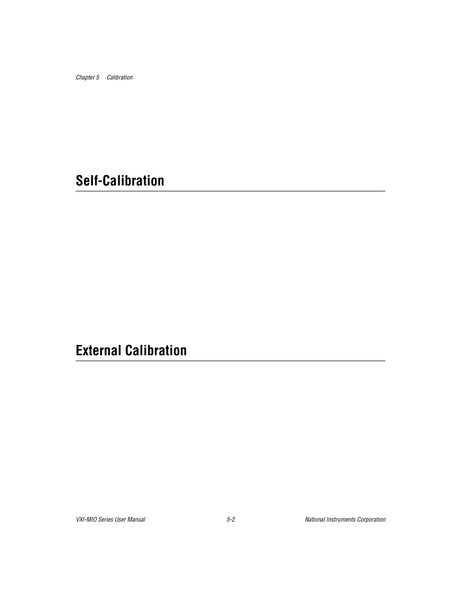 Self-calibration, External calibration, Self-calibration -2 external calibration -2 | National Instruments VXI-MIO Series User Manual | Page 93 / 151